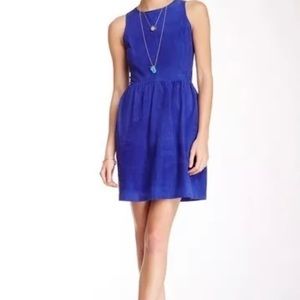 Lucky Brand 100% Lamb leather Royal Blue dress. L